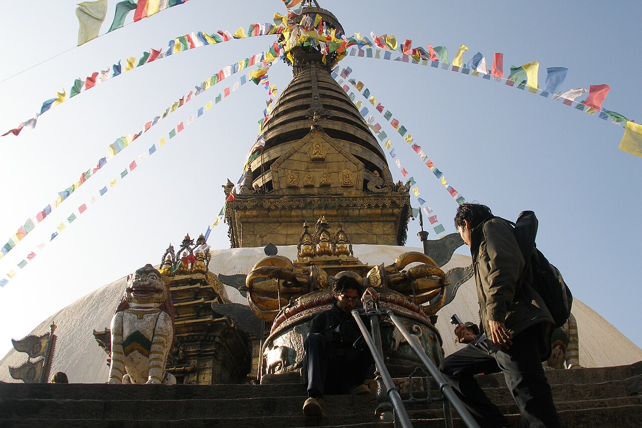 Swayambhunath Stupa and prayer flags